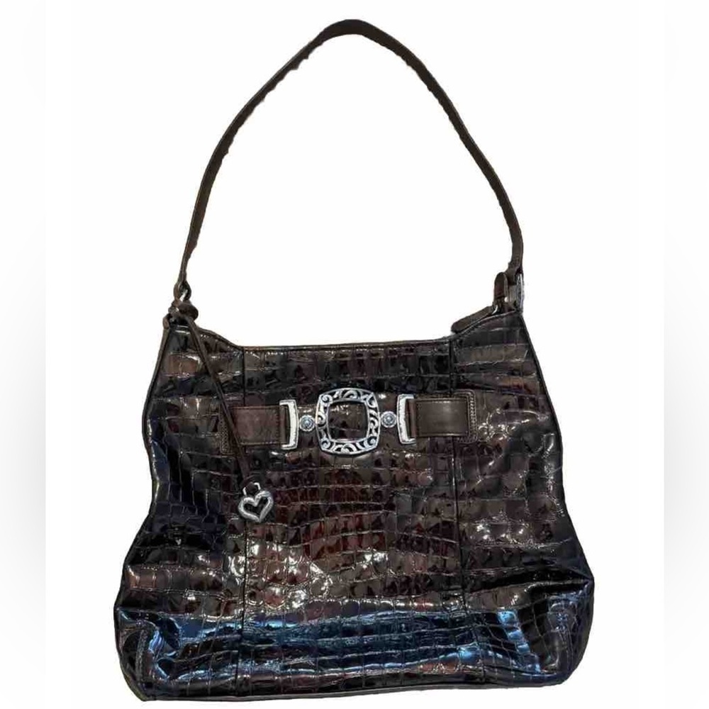 Vintage Brighton Patent Leather Crocodile Handbag Shoulderbag